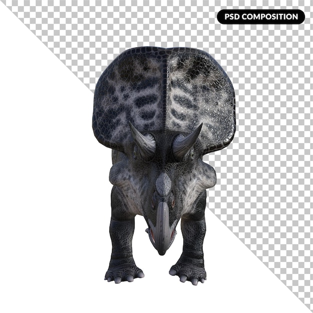 Zuniceratops dinosaurio aislado render 3d