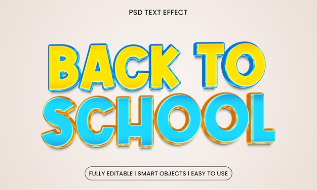 Zurück in die Schule PSD 3D-Text-Effekt