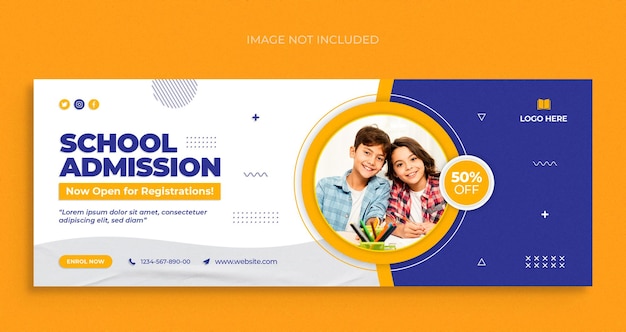 Zurück zur Schule Social Media Webbanner-Flyer und Facebook-Titelfoto-Designvorlage