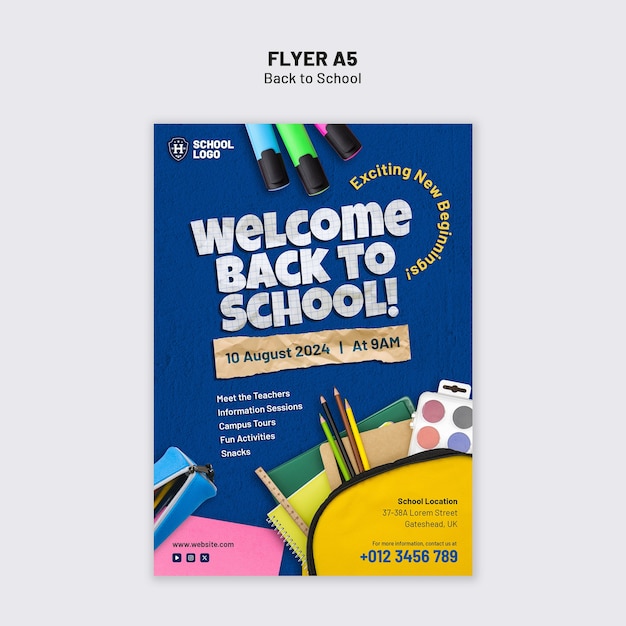 Zurück zur Schule Vorlage Design