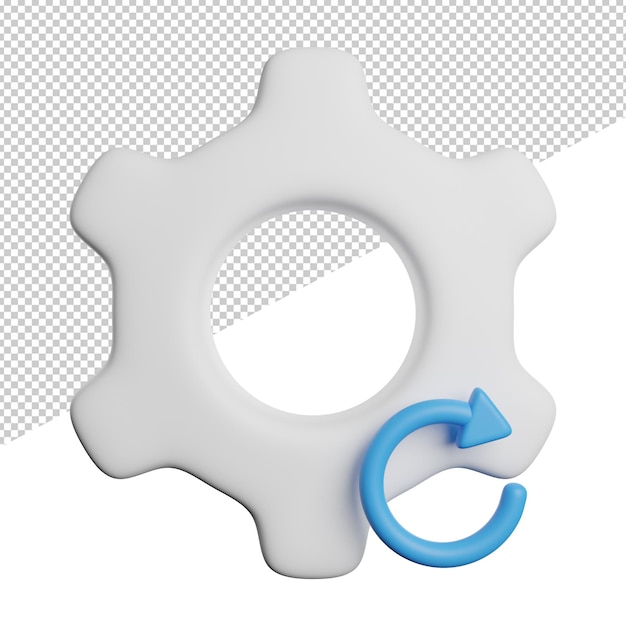 Zurücksetzen des Zeichengetriebes Vorderansicht 3D-Rendering-Symboldarstellung auf transparentem Hintergrund