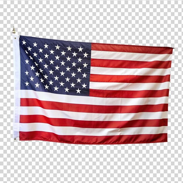 PSD zusammensetzung einer weißen amerikanischen flagge auf durchsichtigem hintergrund