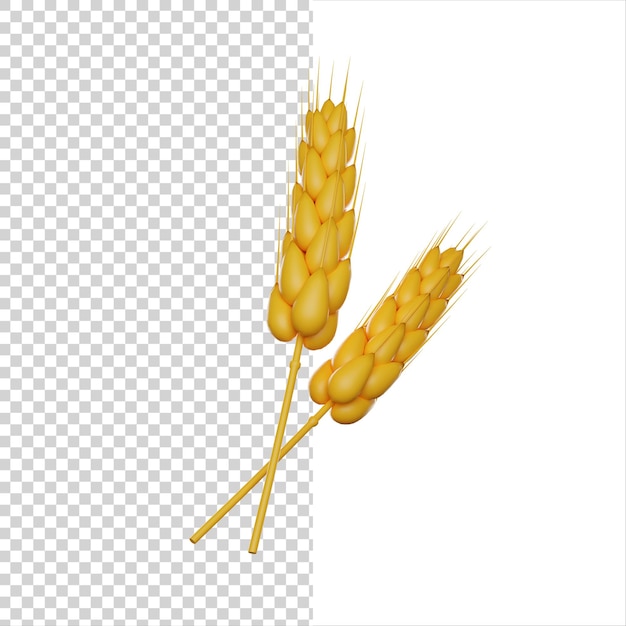 Zwei Ähren 3D-Rendersymbol