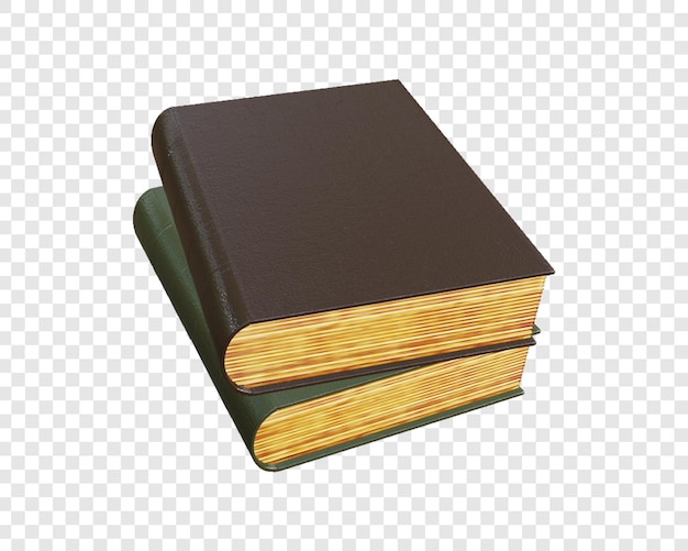 Zwei alte Bücher auf durchsichtigem Hintergrund