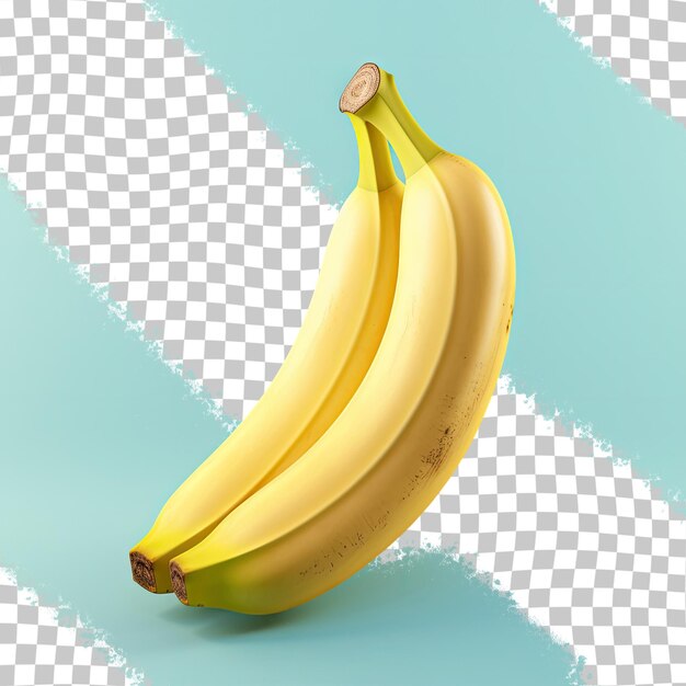 PSD zwei bananen auf weißem hintergrund mit blauem hintergrund und weißem hintergrund.