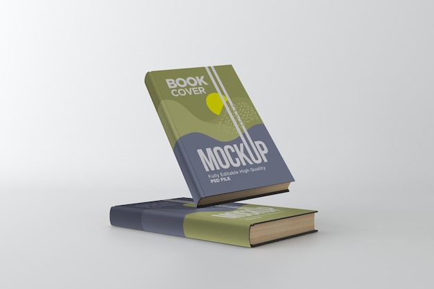 Zwei bücher cover mock-up 3d-rendering-illustration