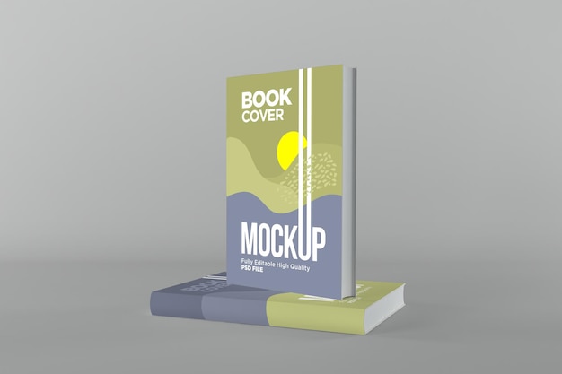 Zwei bücher decken mock-up 3d-rendering-illustration ab