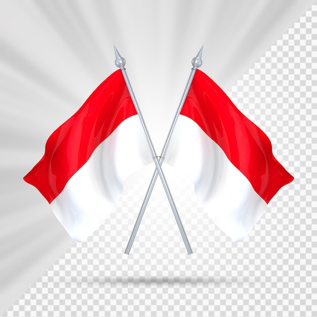 Zwei flaggen indonesien