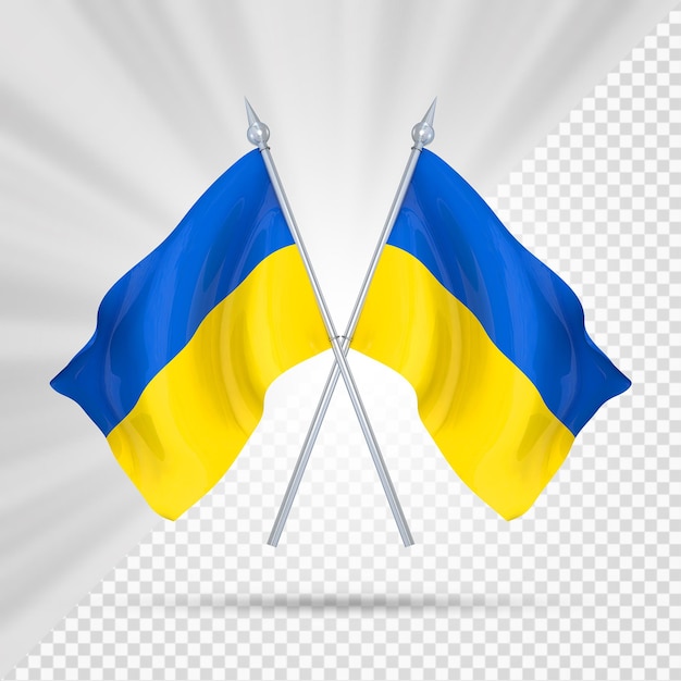 PSD zwei flaggen ukraine