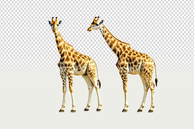 Zwei Giraffen-Tierfoto-Wallpapier, isoliert auf einem transparenten Hintergrund