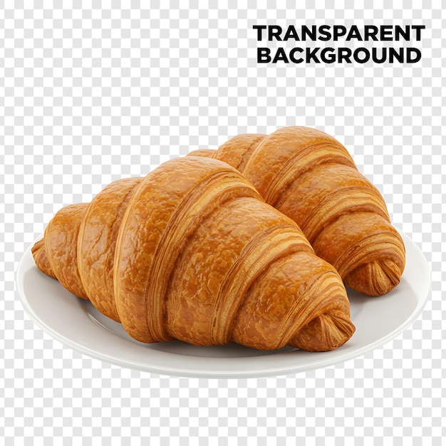 Zwei goldene Croissants auf einem weißen Teller