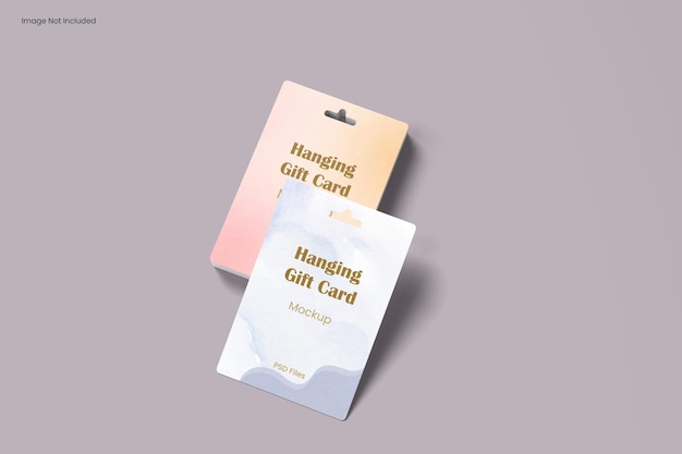 Zwei hängende Geschenkkarten-Mockup