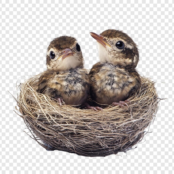 PSD zwei jungvögel im nest