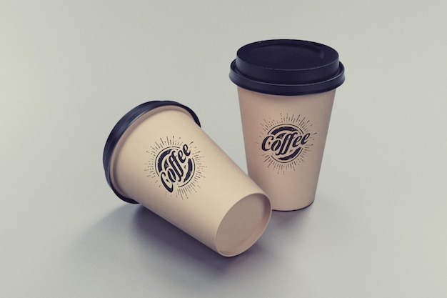 Zwei kaffeetassen mockup