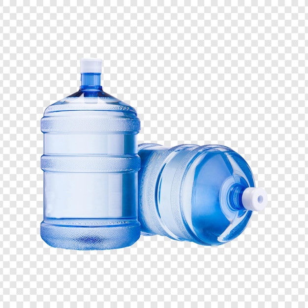 Zwei klare blaue Wasserflaschen für Erfrischung und Hydratation