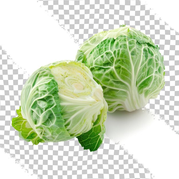 PSD zwei salatköpfe sind auf einem gezeichneten hintergrund abgebildet