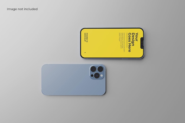 Zwei smartphone 13 mockup, um ihren kunden ihr design zu präsentieren