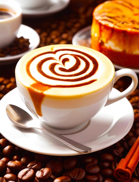 PSD zwei tassen kaffee mit latte art