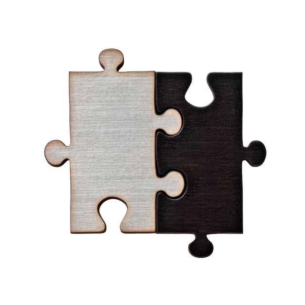 Zwei Teile eines Puzzles auf weißem Hintergrund PNG Transparente generative KI