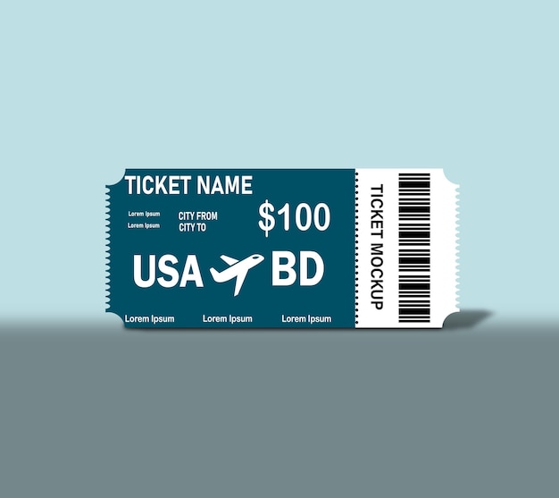 Zwei Ticket-Mockup-PSD-Datei