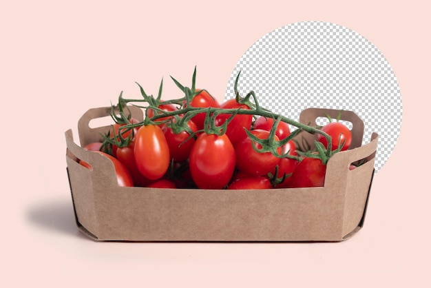 Zweigtomate in recycelbarer Box, Mockup