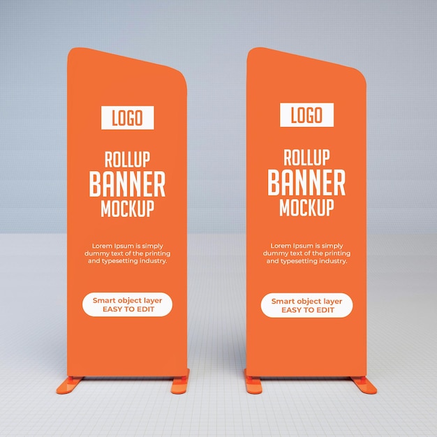 Zweiseitiges rollup-bannerständer-display-mockup