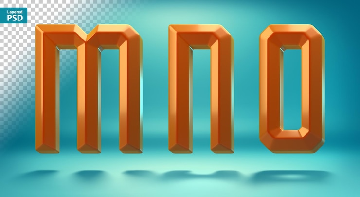 Zdarma PSD 3d ostrá geometrická písmena