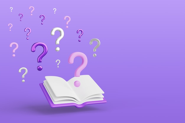 3d rendering of questions background