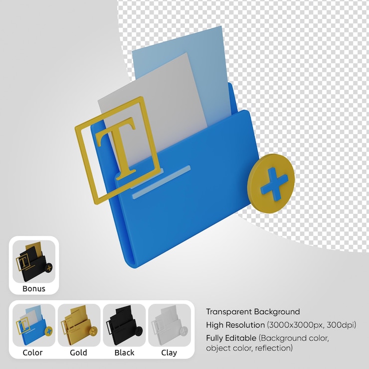 Zdarma PSD 3d uspořádaná složka