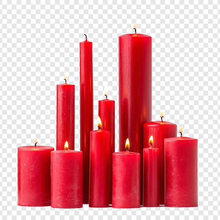 Zdarma PSD a collection of burning red candles