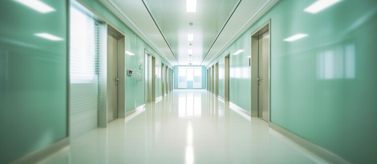 Zdarma PSD abstract blur luxury hospital corridor generative ai