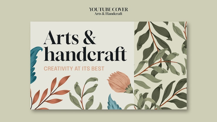 Zdarma PSD arts and handcraft youtube cover