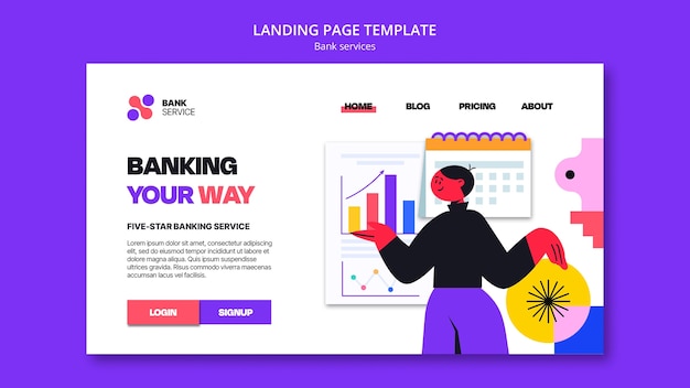 Bank services landing page template