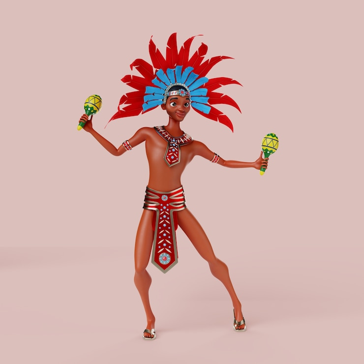 Zdarma PSD brazilian carnival dancers character