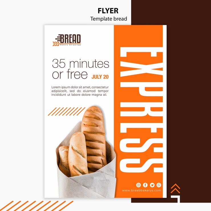 Zdarma PSD bread business flyer design