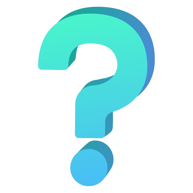 Cartoon question mark isolated