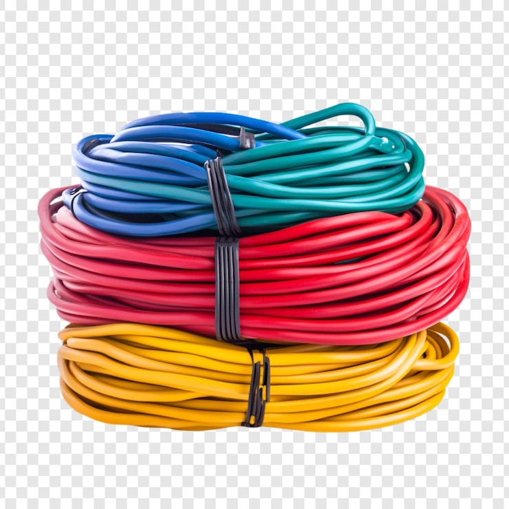 Zdarma PSD colorful electrical cables stacked