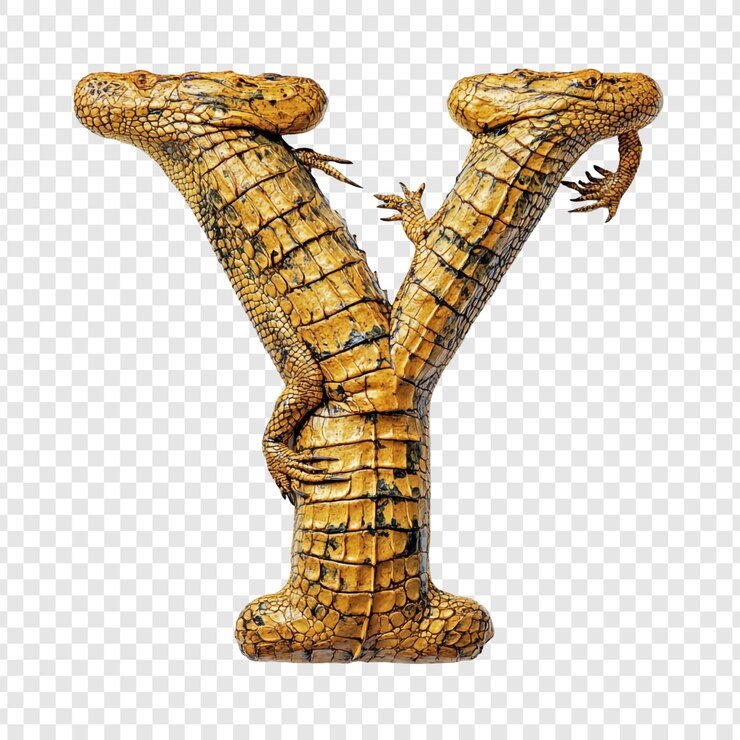 Zdarma PSD crocodile letter y unique alphabet design