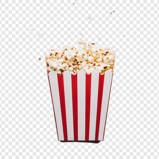 Delicious Popcorn in a Red and White Striped Bucket