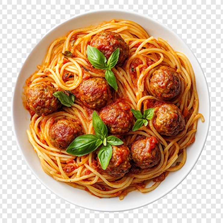 Zdarma PSD delicious spaghetti and meatballs a classic italian dish