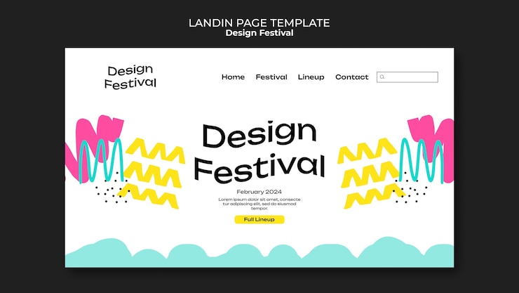 Zdarma PSD design festival landing page template