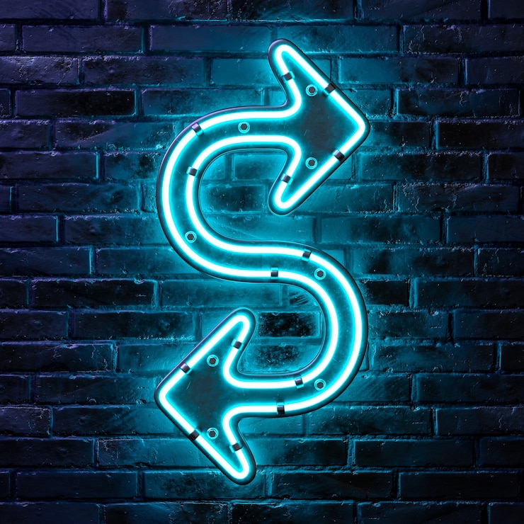 Zdarma PSD design neonové ikony šipky
