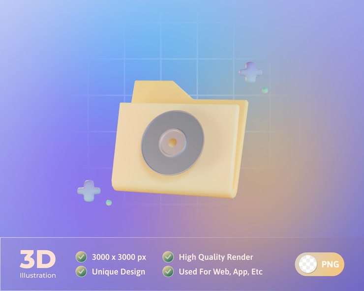 Zdarma PSD digitální přehrávač cloudového úložiště, 3d ilustrace