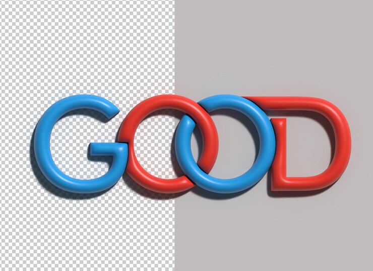 Zdarma PSD dobrý nápis, typografická 3d ilustrace