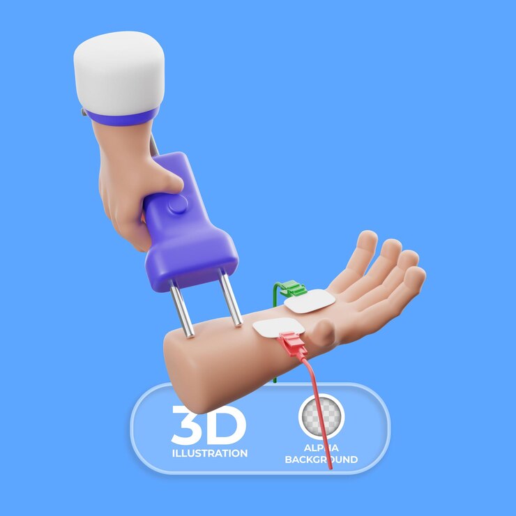 Zdarma PSD evoked potentials hand 3d illustration