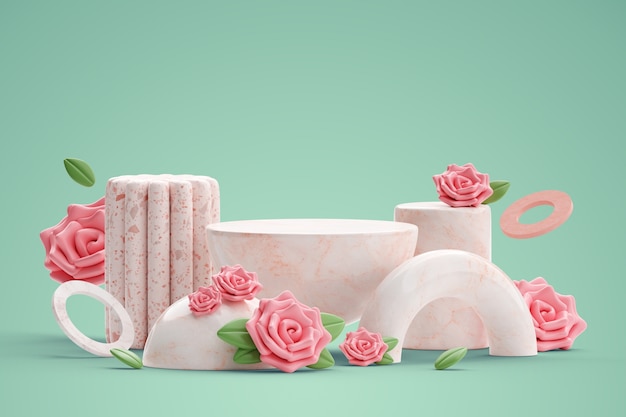 geometric flowers sales podium background