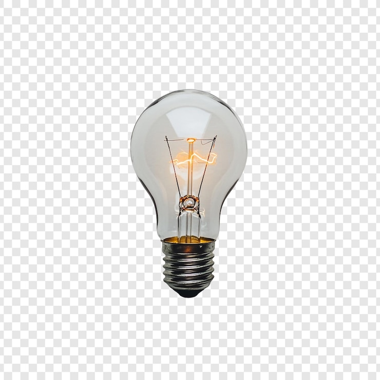 Zdarma PSD glowing light bulb a symbol of ideas and innovation