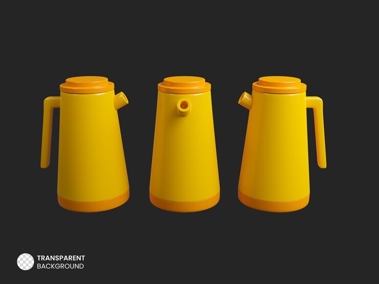 Zdarma PSD izolovaná 3d ikona termosky na horkou vodu