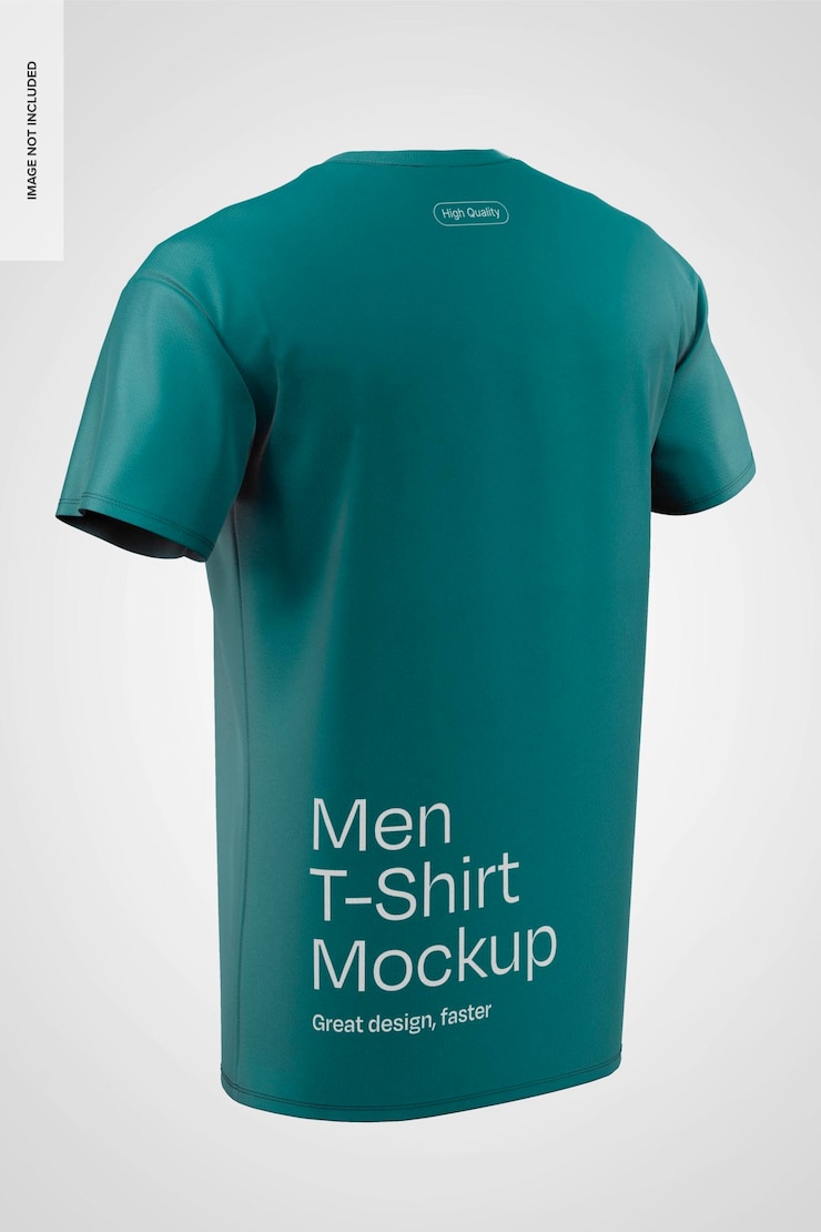 Zdarma PSD mockup pánského trička – pohled zezadu