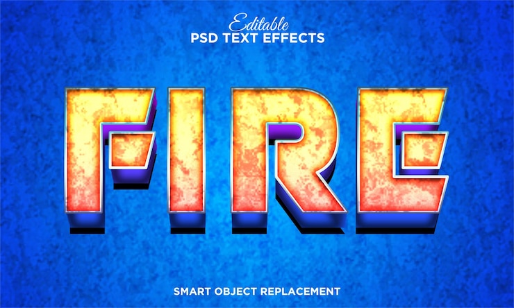 Zdarma PSD modern hot 3d text effect